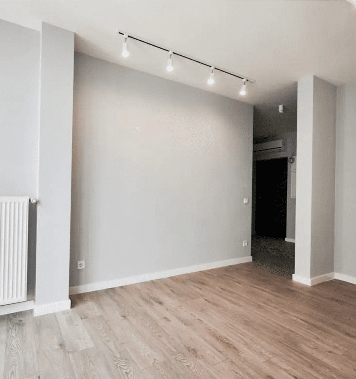 Modern room with track lighting